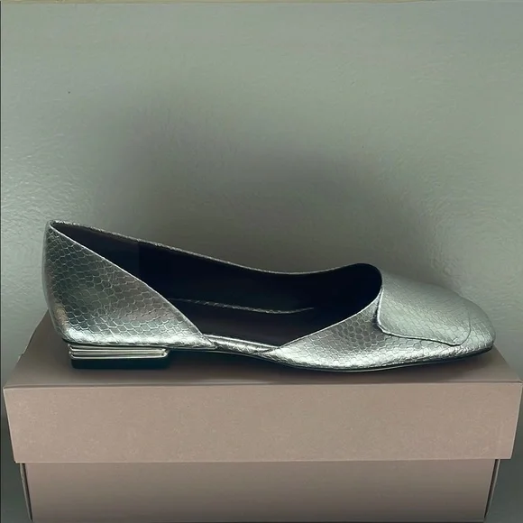 Sarto by Franco Sarto Tracy Metallic Snake Print Leather d'Orsay Flats Size 7 - Picture 4 of 9